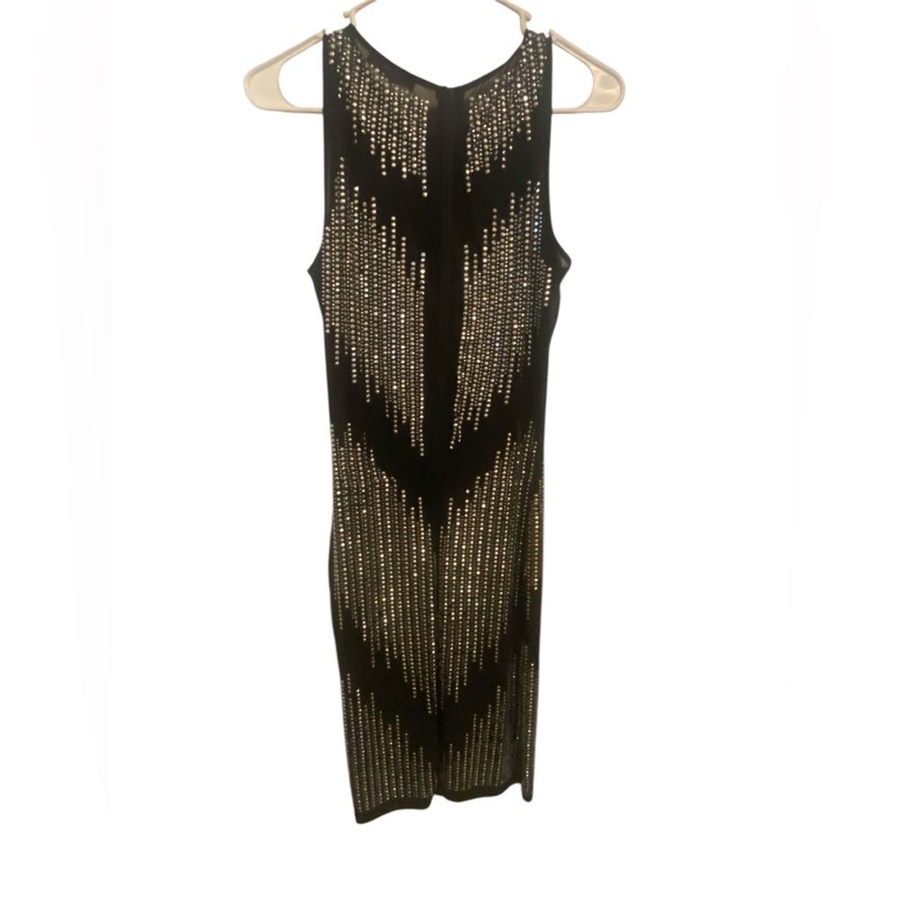 ✨ Black Rhinestone Bodycon Dress | Size Large | NWT ✨